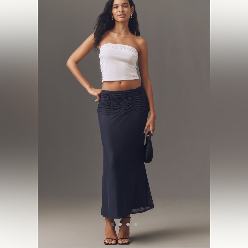 NWT Anthro Maeve ruched maxi skirt